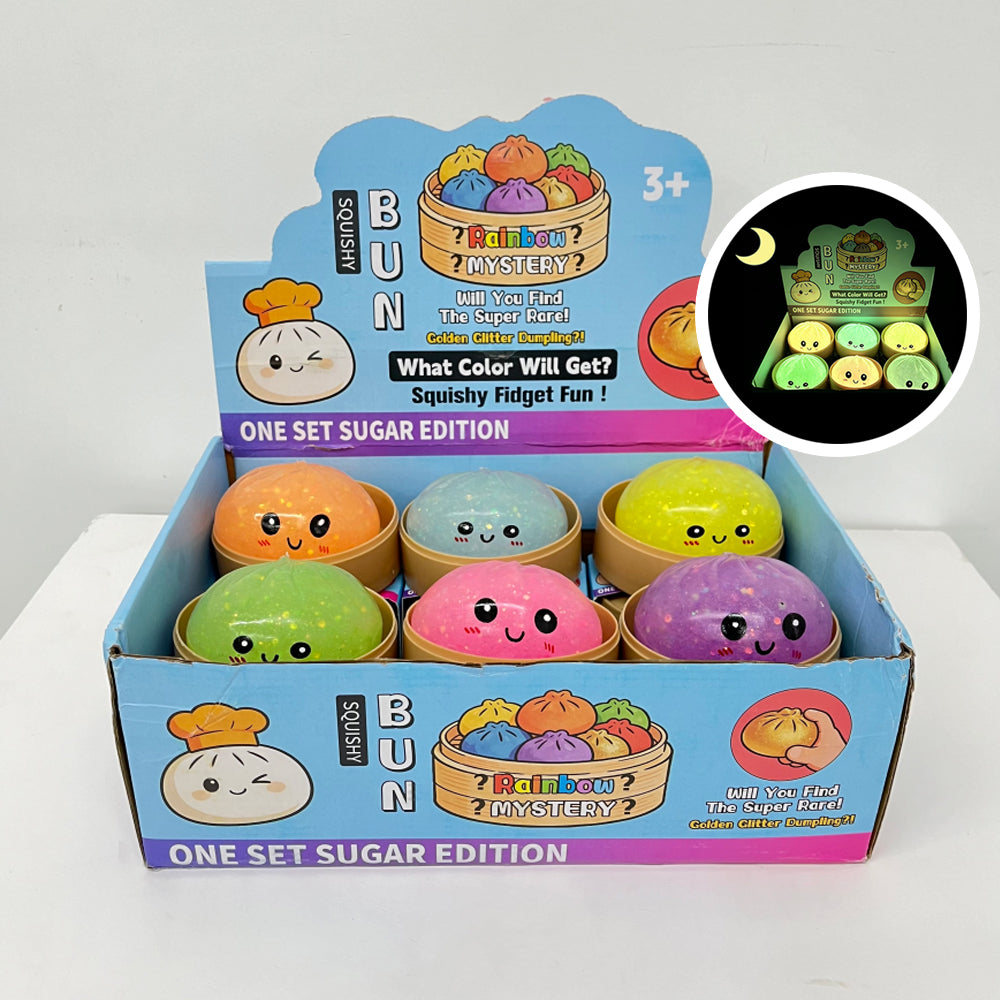Rainbow Mystery Glow Squishy Bun